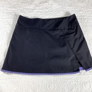 Adidas Stretch Tennis Skirt Skort Size 14 Black & Lavender.